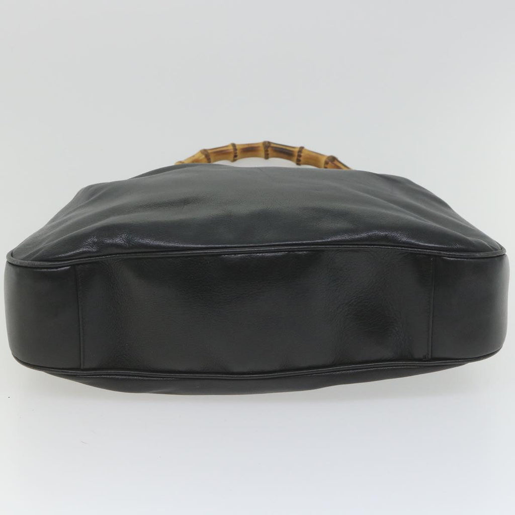 GUCCI Bamboo Shoulder Bag Leather 2way Black 001 2854 1577 58617