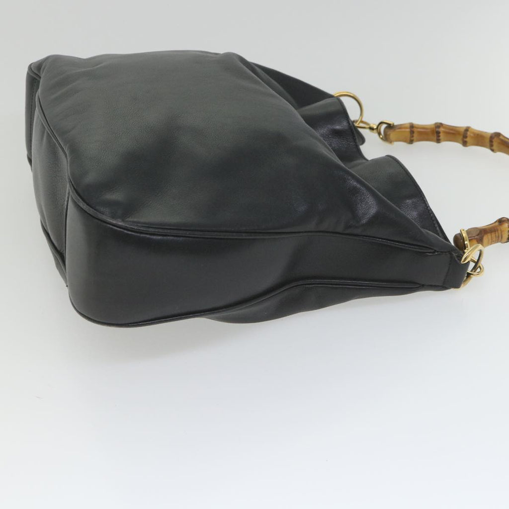 GUCCI Bamboo Shoulder Bag Leather 2way Black 001 2854 1577 58617