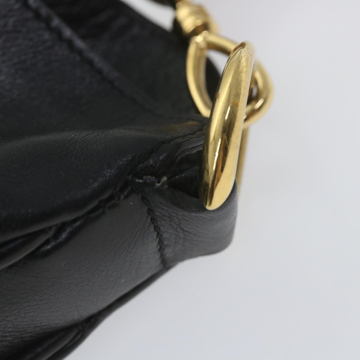 GUCCI Bamboo Shoulder Bag Leather 2way Black 001 2854 1577 58617