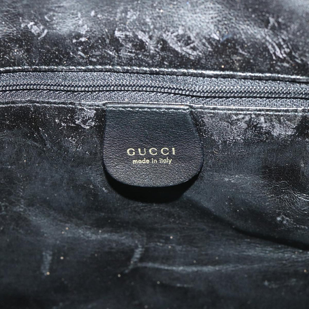 GUCCI Bamboo Shoulder Bag Leather 2way Black 001 2058 1577 0 58618