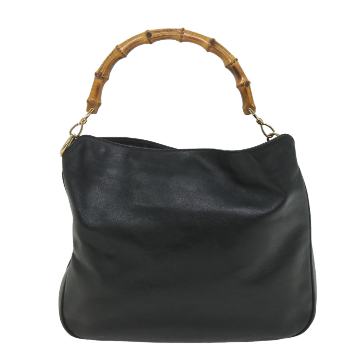 GUCCI Bamboo Shoulder Bag Leather 2way Black 001 2058 1577 0 58618
