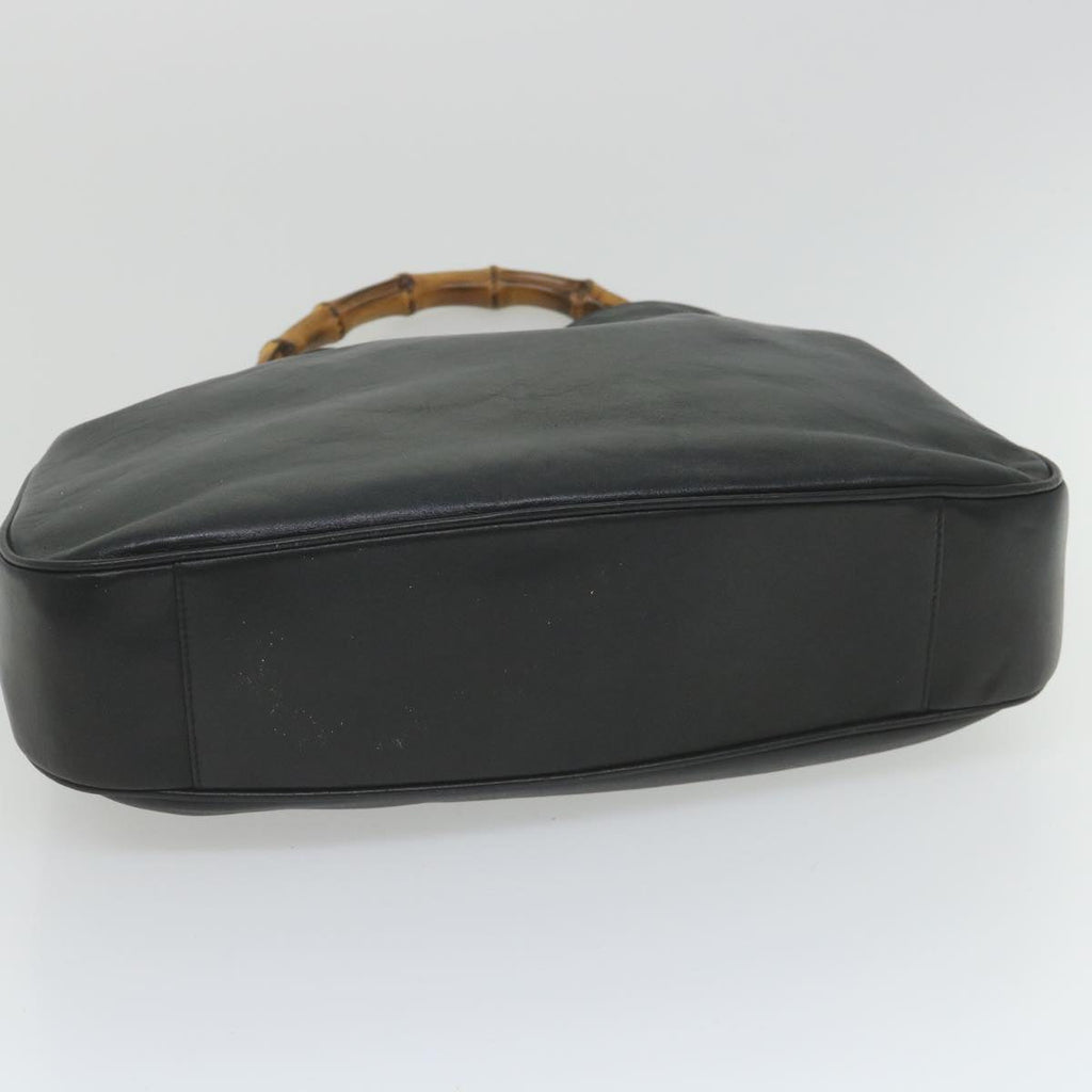 GUCCI Bamboo Shoulder Bag Leather 2way Black 001 2058 1577 0 58618