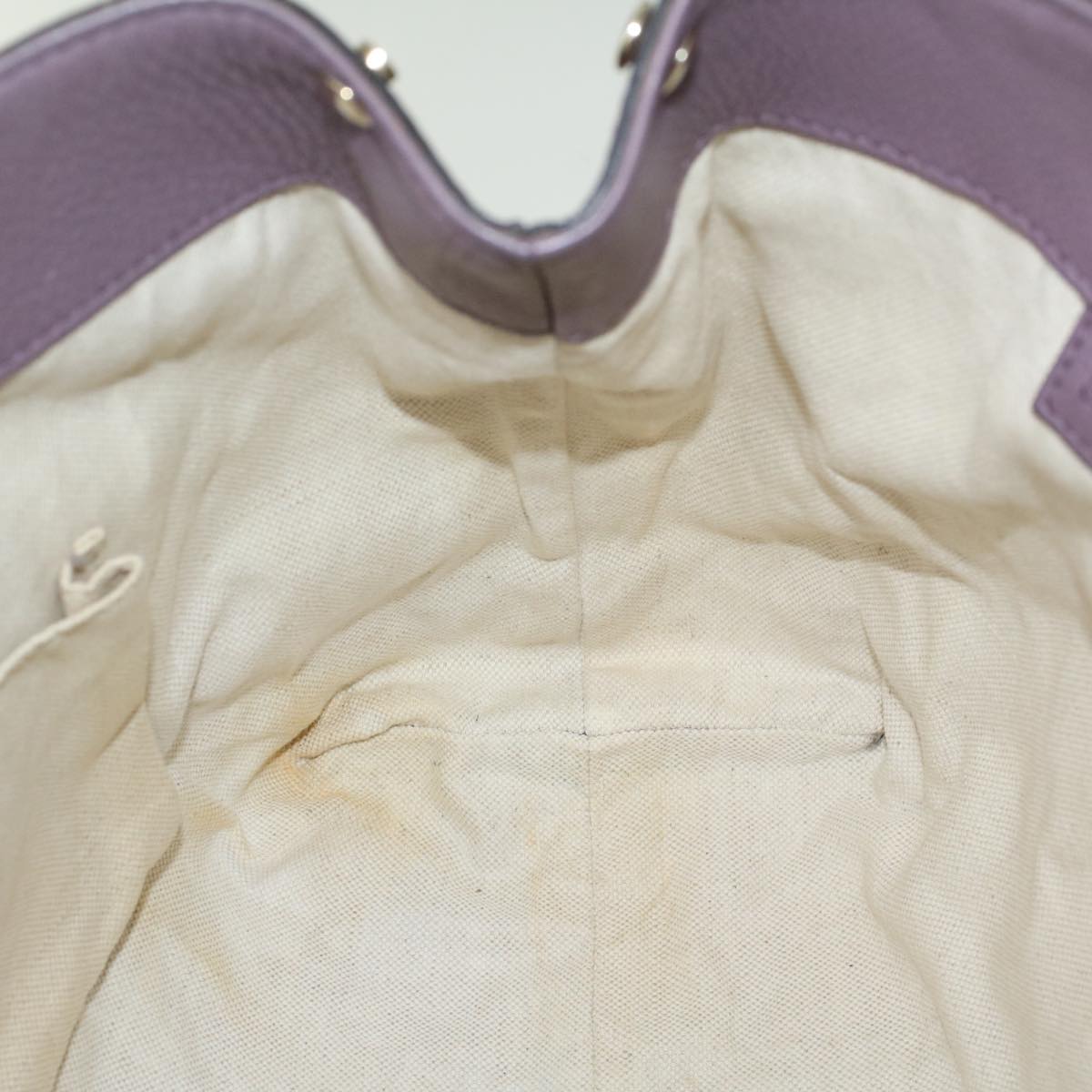 GUCCI GG Canvas Tote Bag Beige Purple 353122 58637