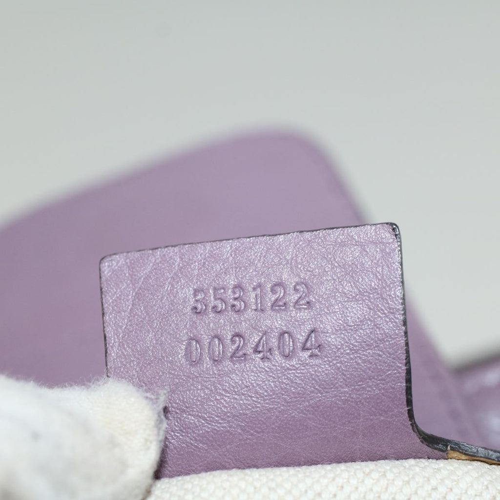 GUCCI GG Canvas Tote Bag Beige Purple 353122 58637