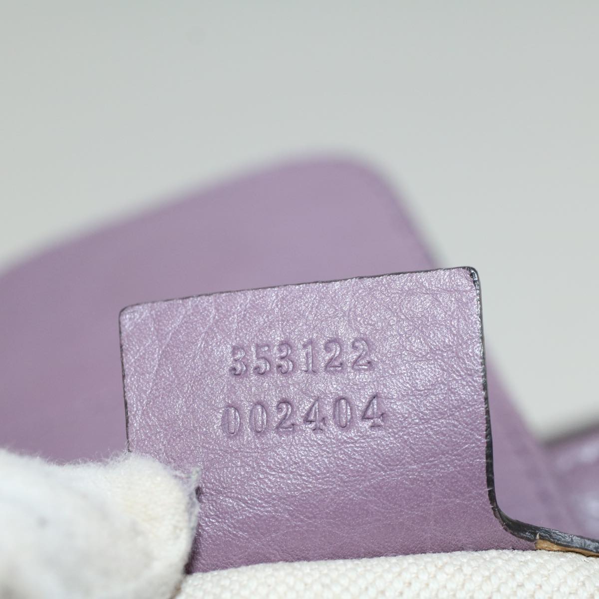 GUCCI GG Canvas Tote Bag Beige Purple 353122 58637