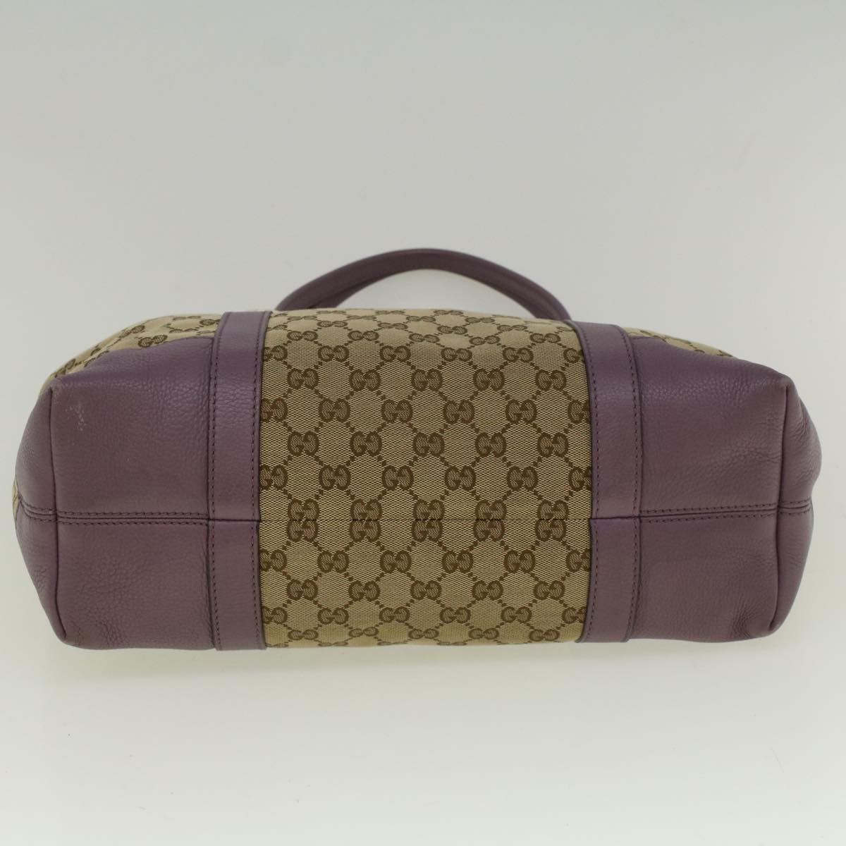 GUCCI GG Canvas Tote Bag Beige Purple 353122 58637