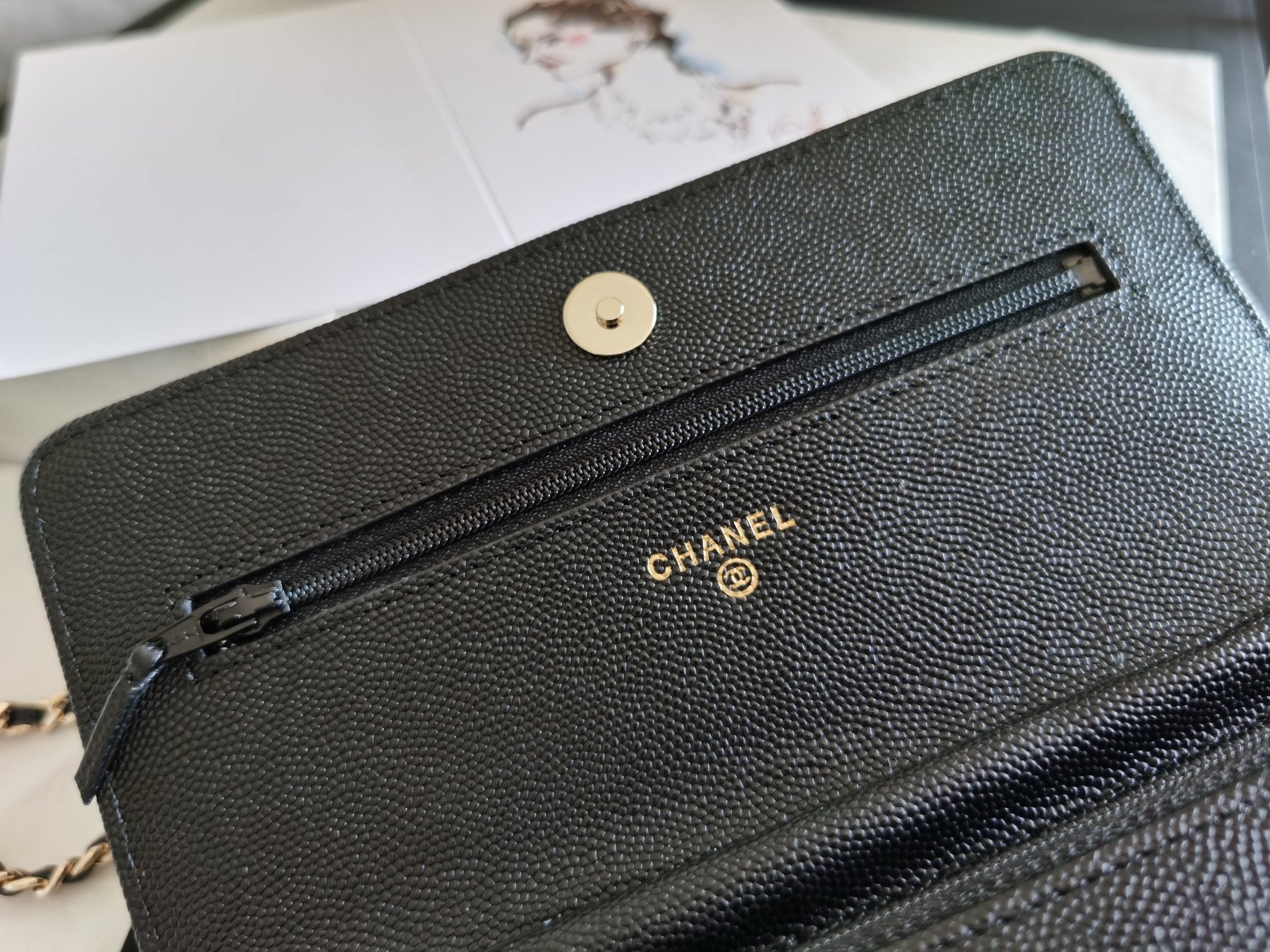 CHLMini GlamIap Bag Black For Women 7.2in/18.5cm