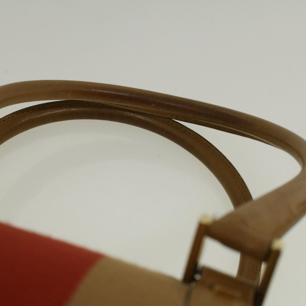 GUCCI GG Canvas Sherry Line Hand Bag Beige Brown Red 000 0851 002122 58695