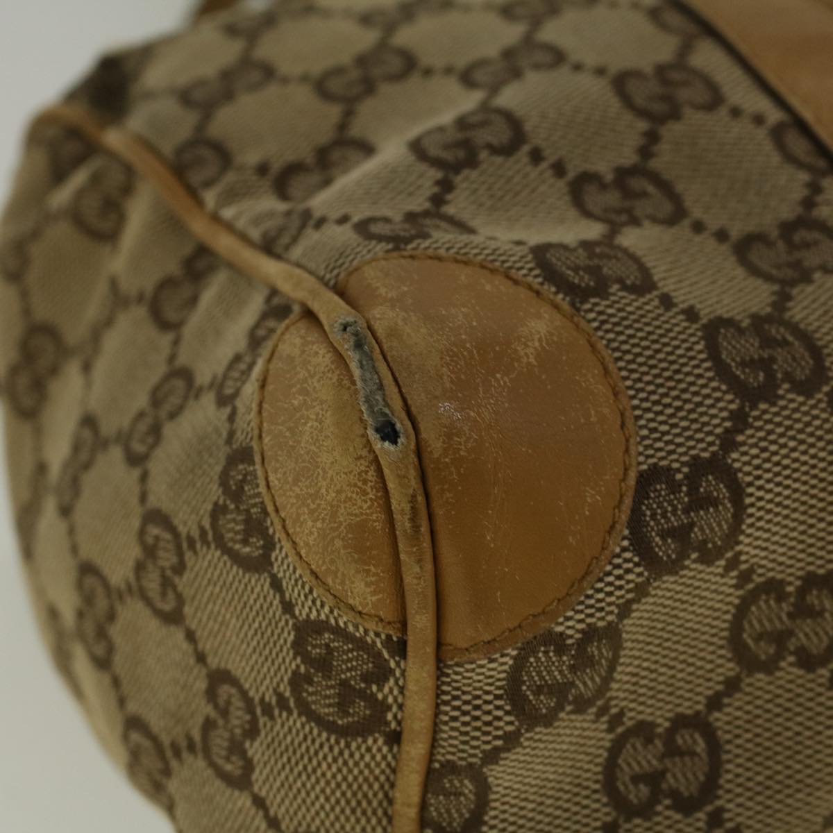 GUCCI GG Canvas Sherry Line Hand Bag Beige Brown Red 000 0851 002122 58695