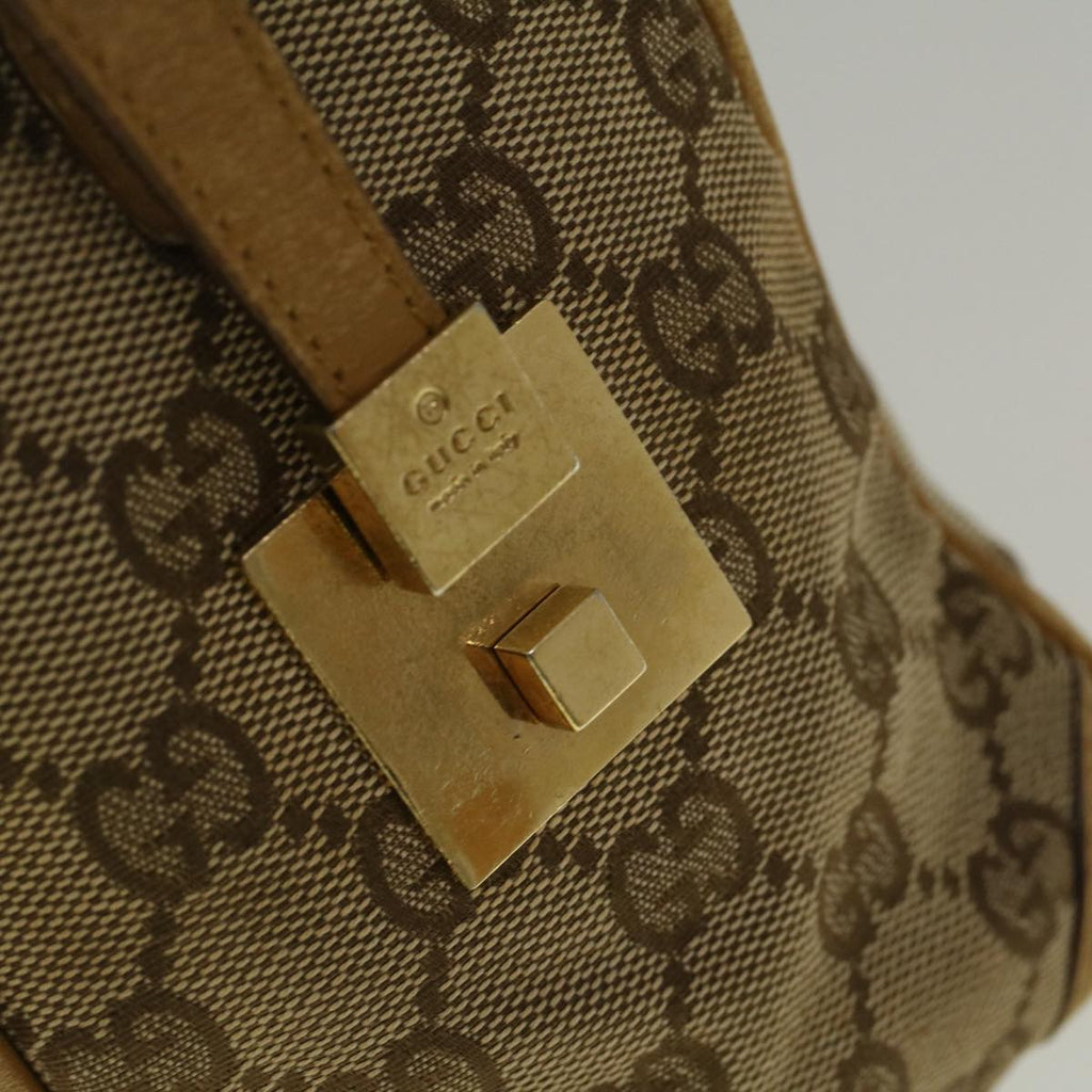 GUCCI GG Canvas Sherry Line Hand Bag Beige Brown Red 000 0851 002122 58695