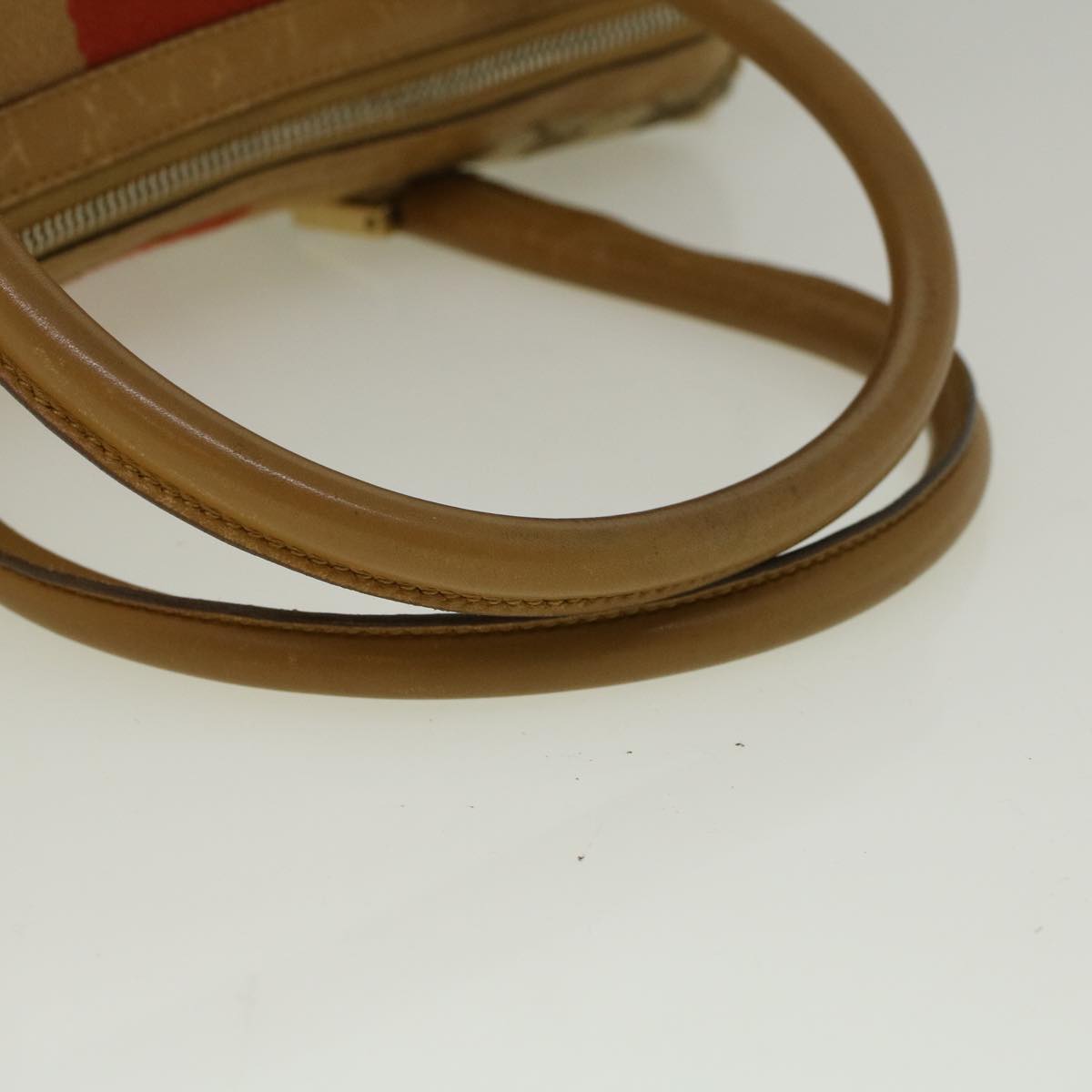 GUCCI GG Canvas Sherry Line Hand Bag Beige Brown Red 000 0851 002122 58695