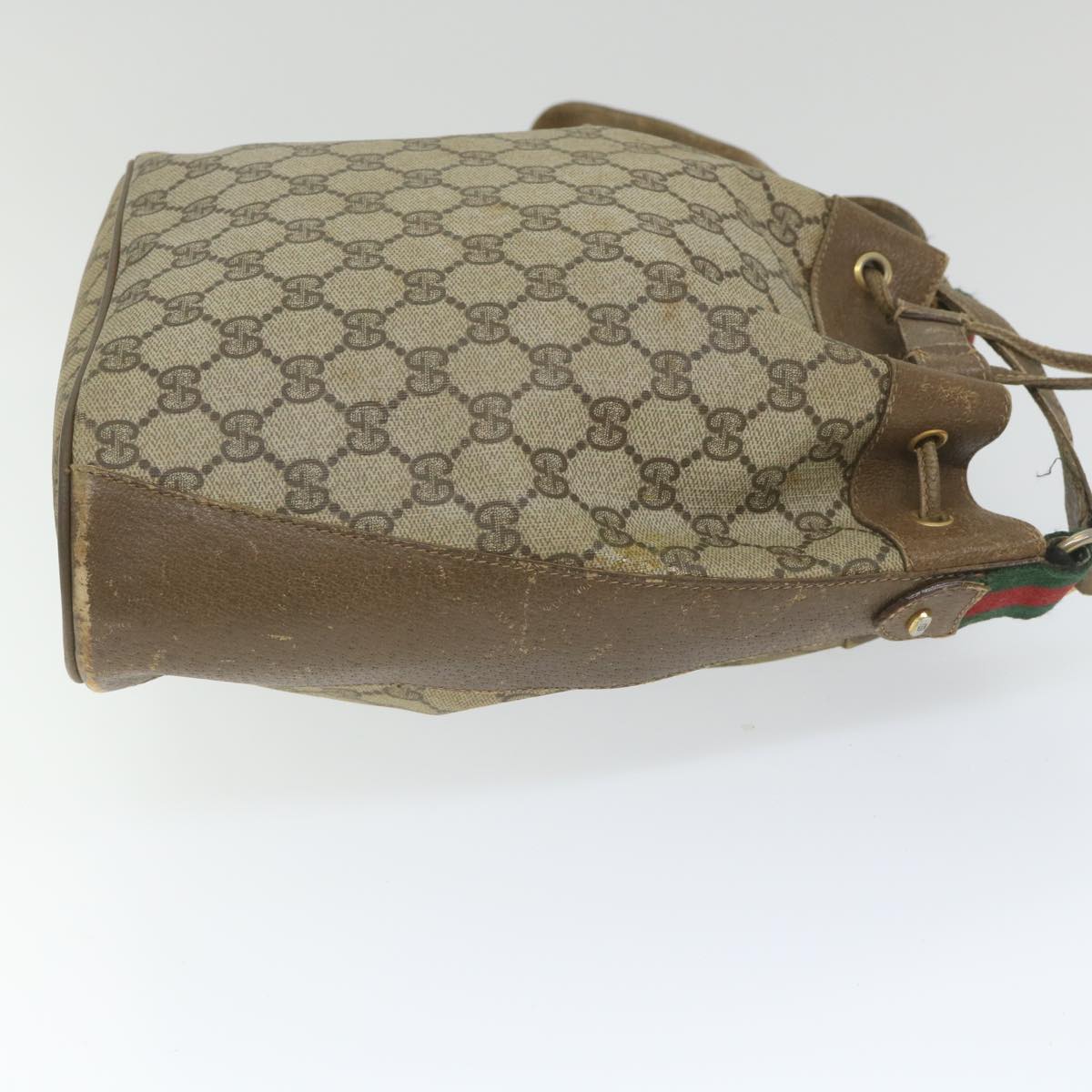 GUCCI GG Supreme Web Sherry Line Shoulder Bag Beige Red 41 02 034 58704