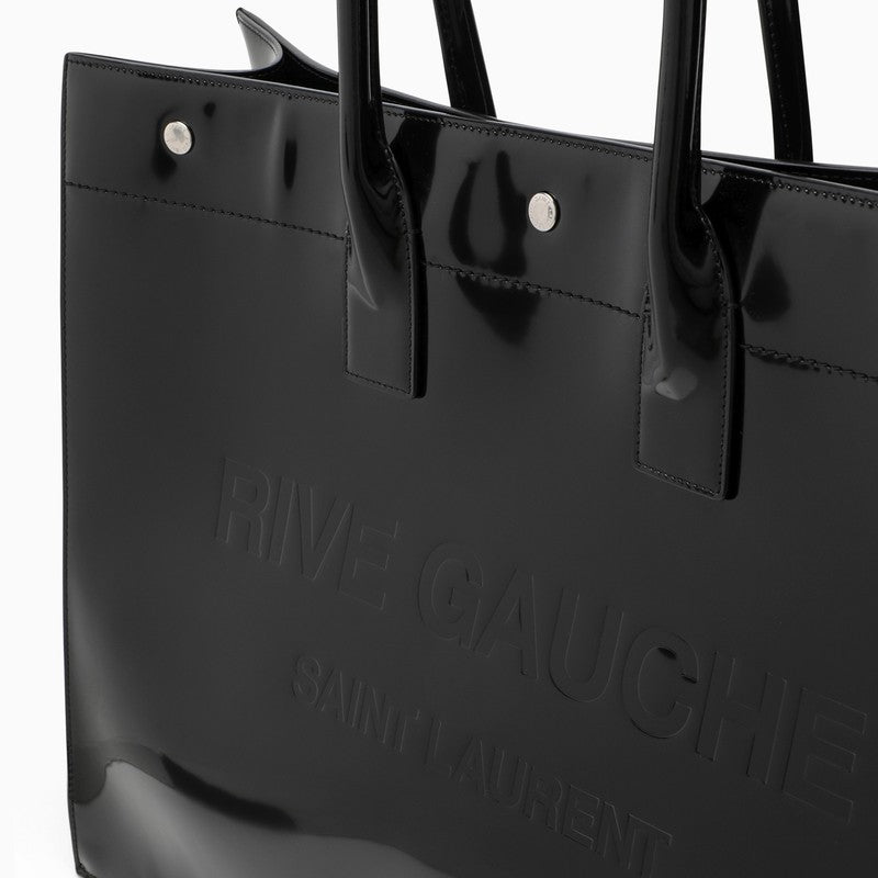 Saint Laurent Large Rive Gauche Black Patent Leather Bag Men