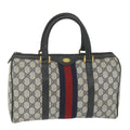 GUCCI GG Supreme Sherry Line Hand Bag Red Navy Gray 58 02 007 58751