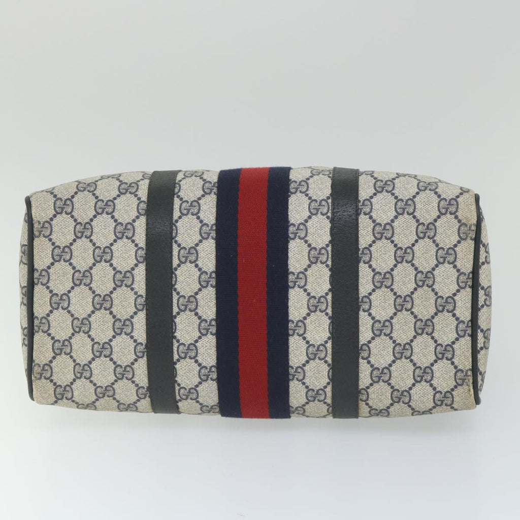 GUCCI GG Supreme Sherry Line Hand Bag Red Navy Gray 58 02 007 58751
