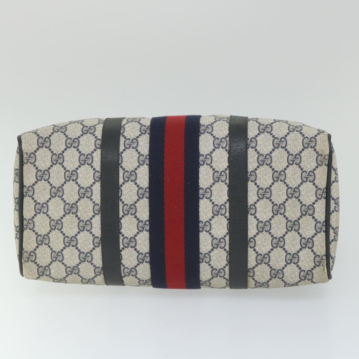 GUCCI GG Supreme Sherry Line Hand Bag Red Navy Gray 58 02 007 58751