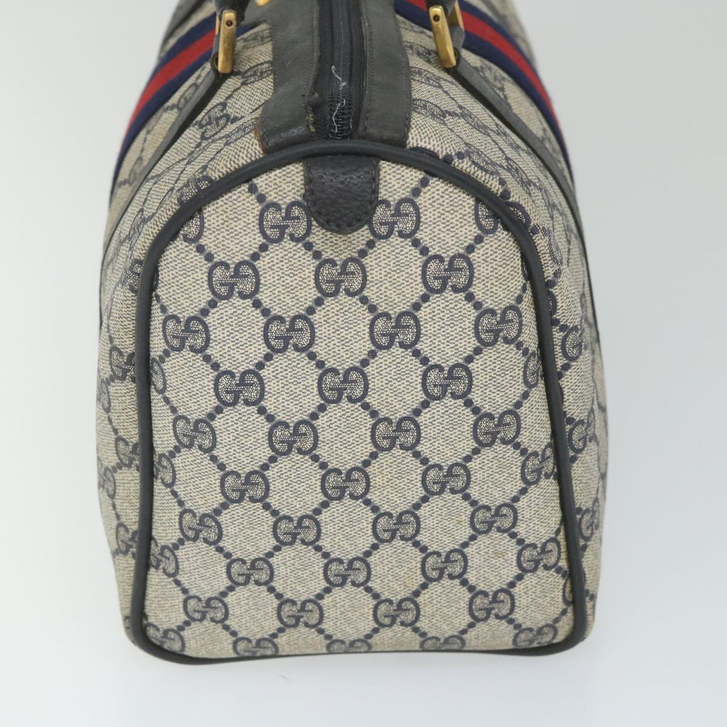 GUCCI GG Supreme Sherry Line Hand Bag Red Navy Gray 58 02 007 58751