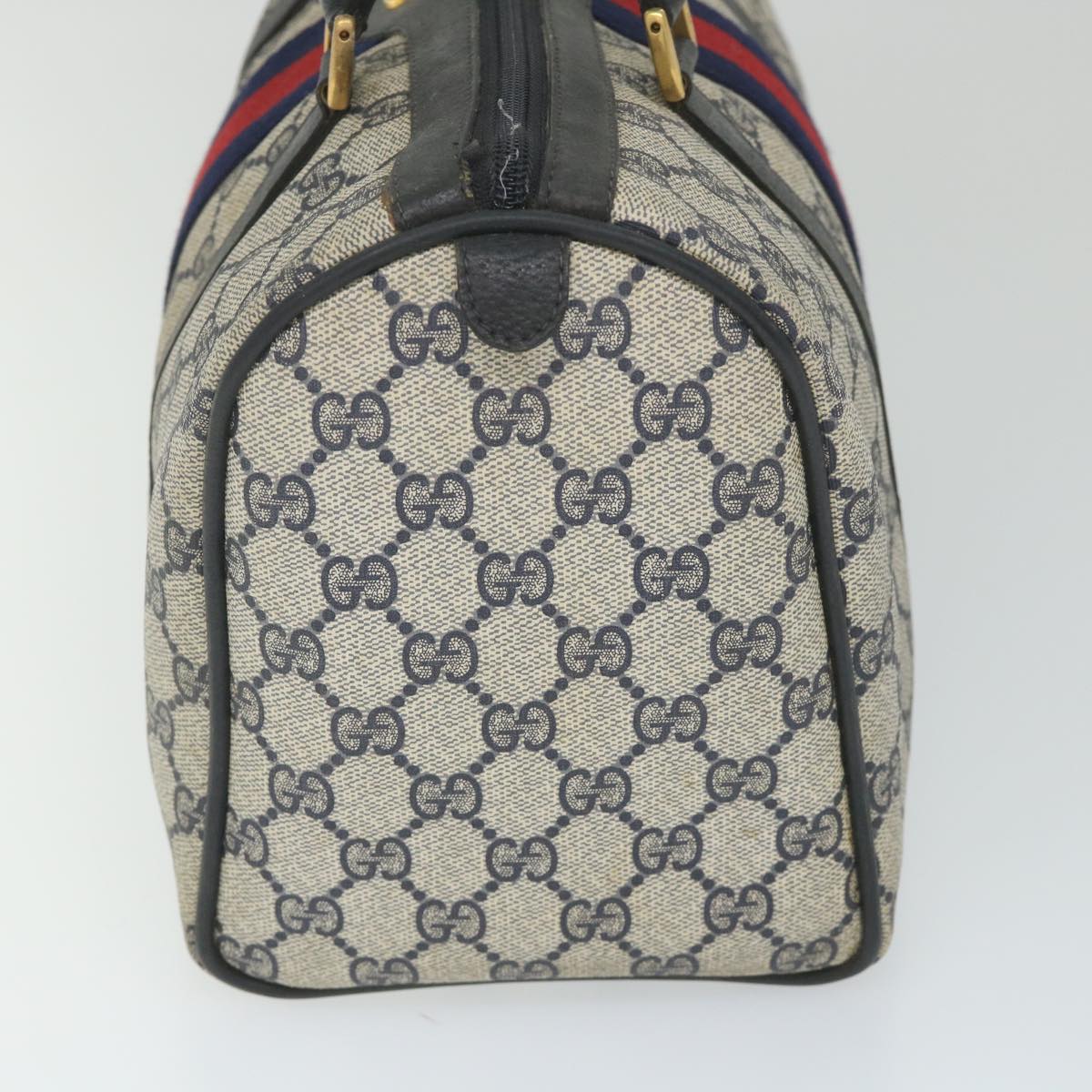 GUCCI GG Supreme Sherry Line Hand Bag Red Navy Gray 58 02 007 58751