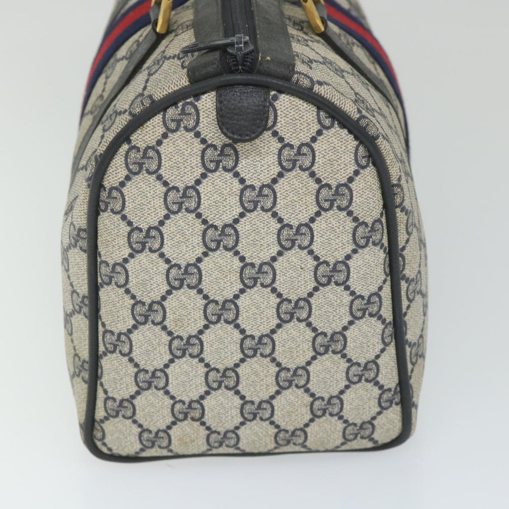 GUCCI GG Supreme Sherry Line Hand Bag Red Navy Gray 58 02 007 58751