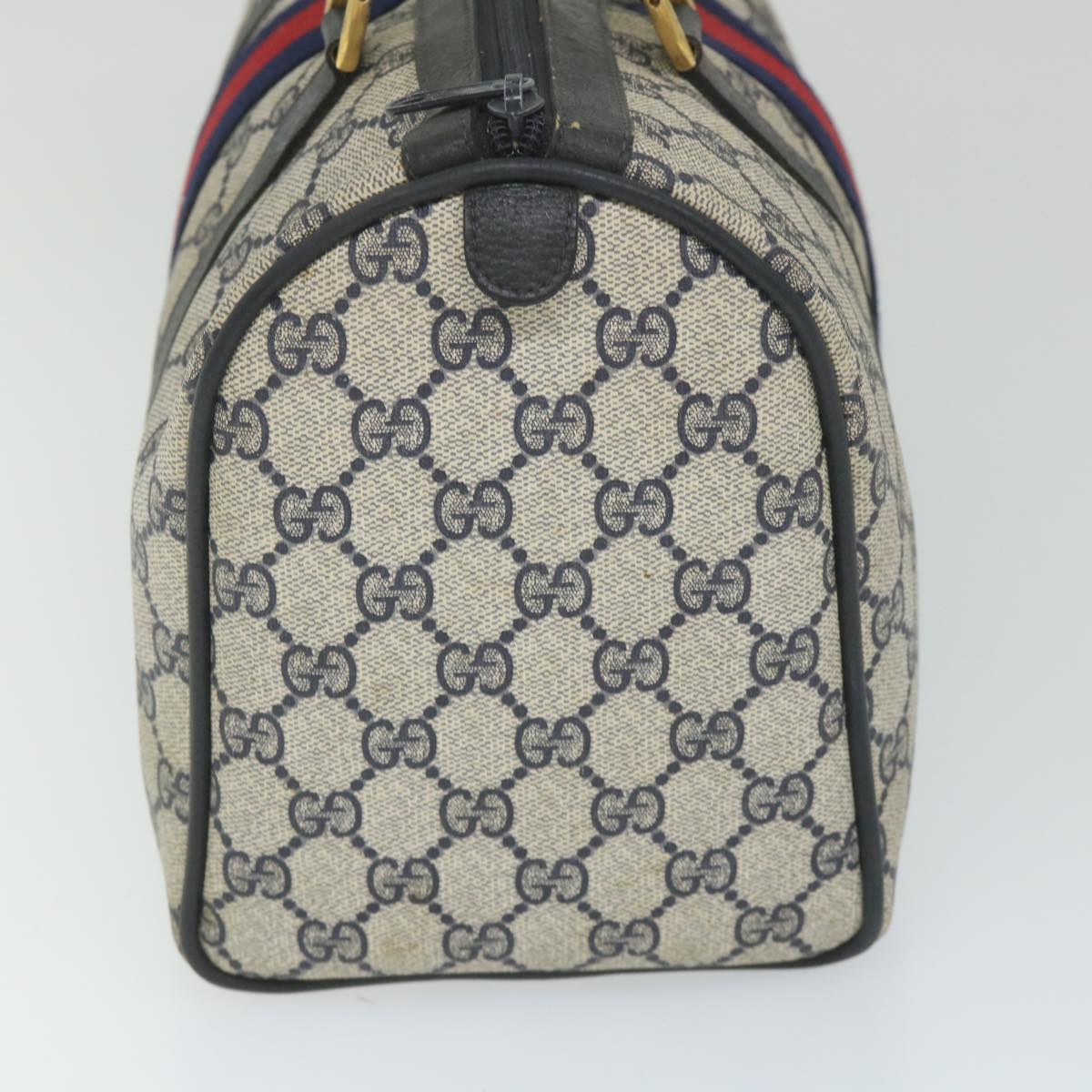GUCCI GG Supreme Sherry Line Hand Bag Red Navy Gray 58 02 007 58751