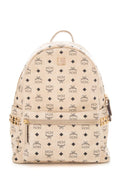 MCM Beige Leather Monogram Backpack