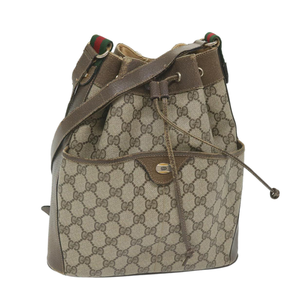 GUCCI GG Supreme Web Sherry Line Shoulder Bag Beige Red 41 02 033 58764