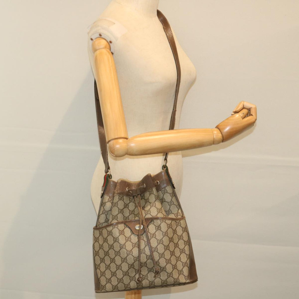 GUCCI GG Supreme Web Sherry Line Shoulder Bag Beige Red 41 02 033 58764
