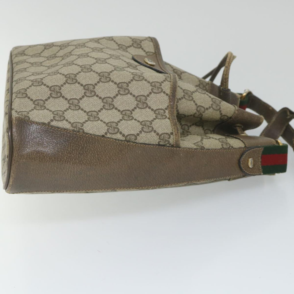 GUCCI GG Supreme Web Sherry Line Shoulder Bag Beige Red 41 02 033 58764