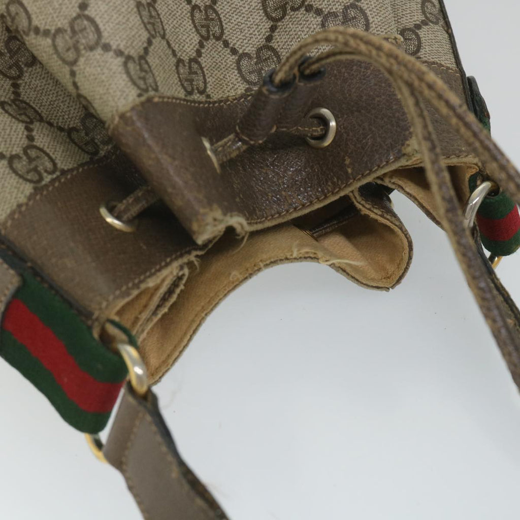 GUCCI GG Supreme Web Sherry Line Shoulder Bag Beige Red 41 02 033 58764