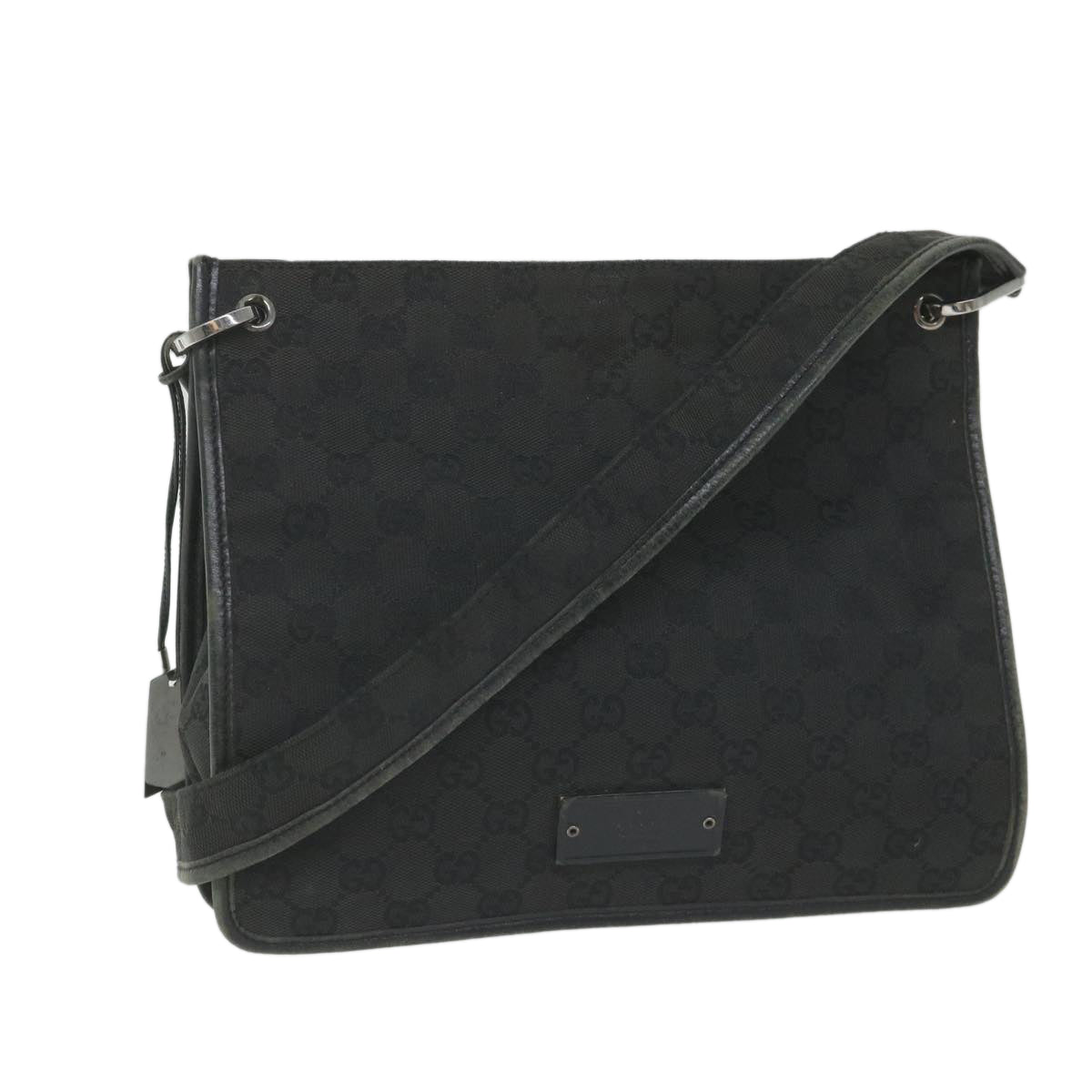 GUCCI GG Canvas Shoulder Bag Black 91762 58786