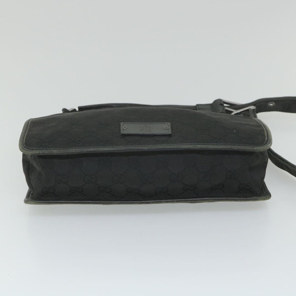 GUCCI GG Canvas Shoulder Bag Black 91762 58786