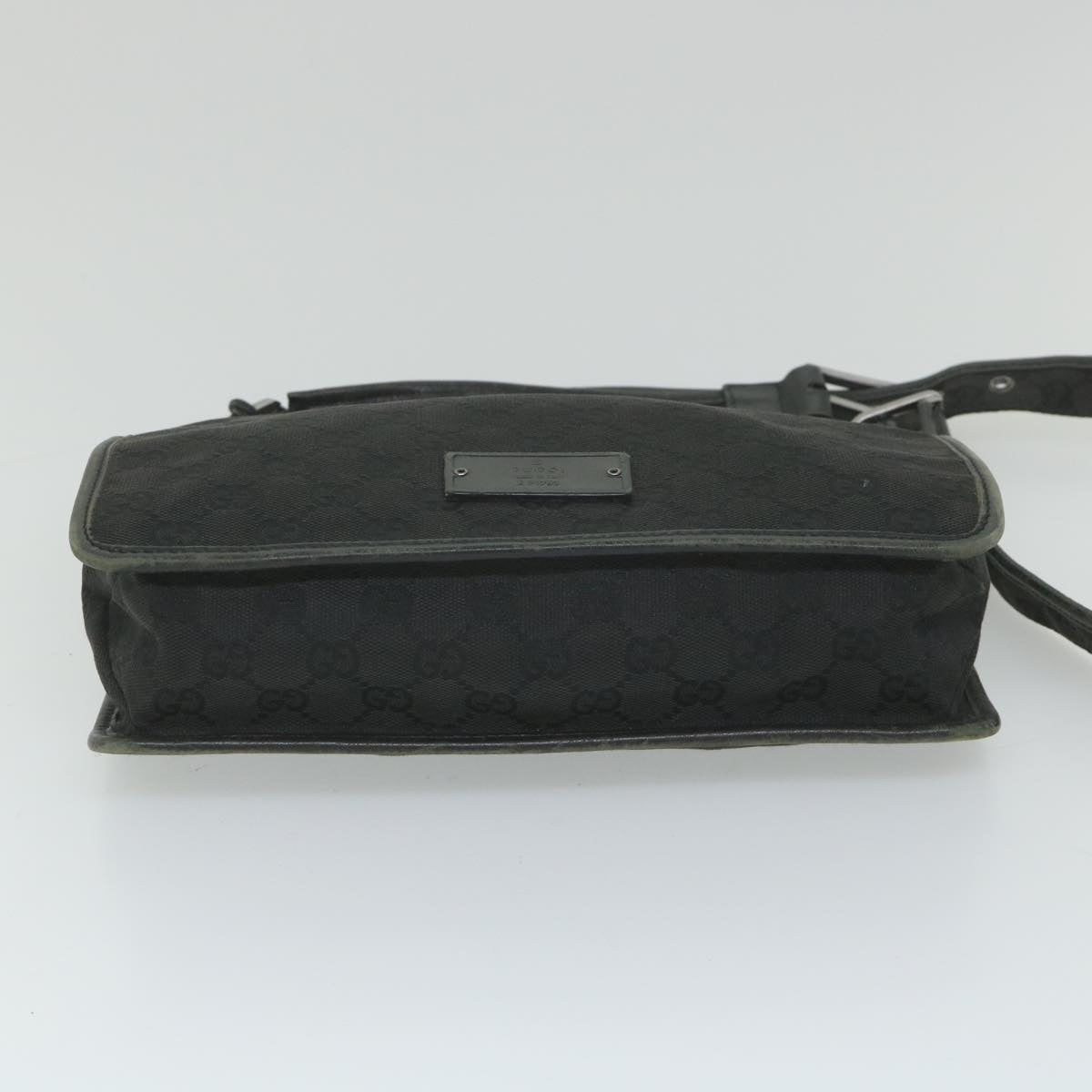 GUCCI GG Canvas Shoulder Bag Black 91762 58786