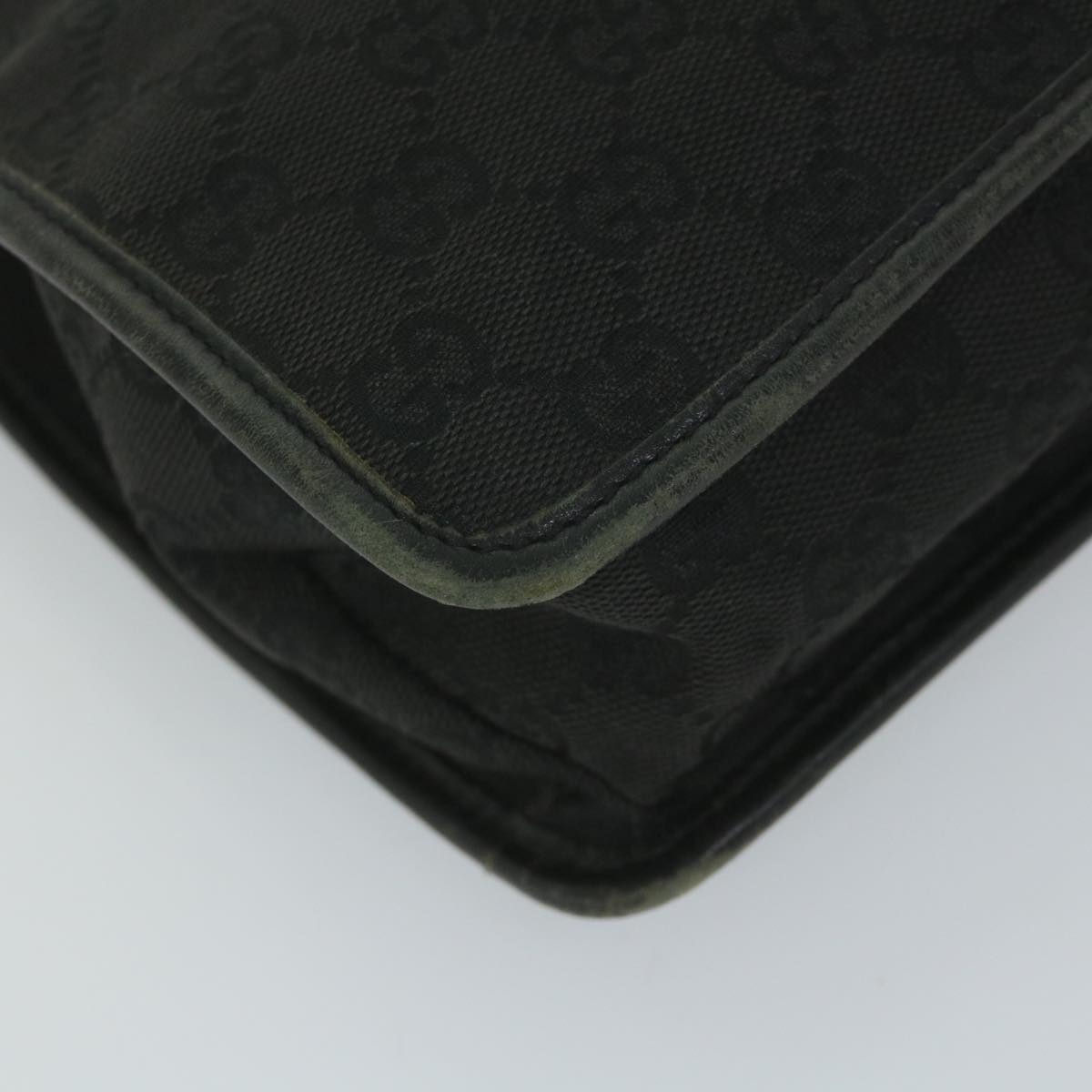 GUCCI GG Canvas Shoulder Bag Black 91762 58786