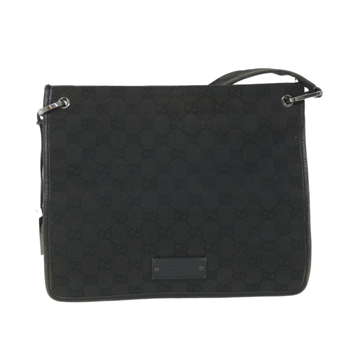 GUCCI GG Canvas Shoulder Bag Black 91762 58786