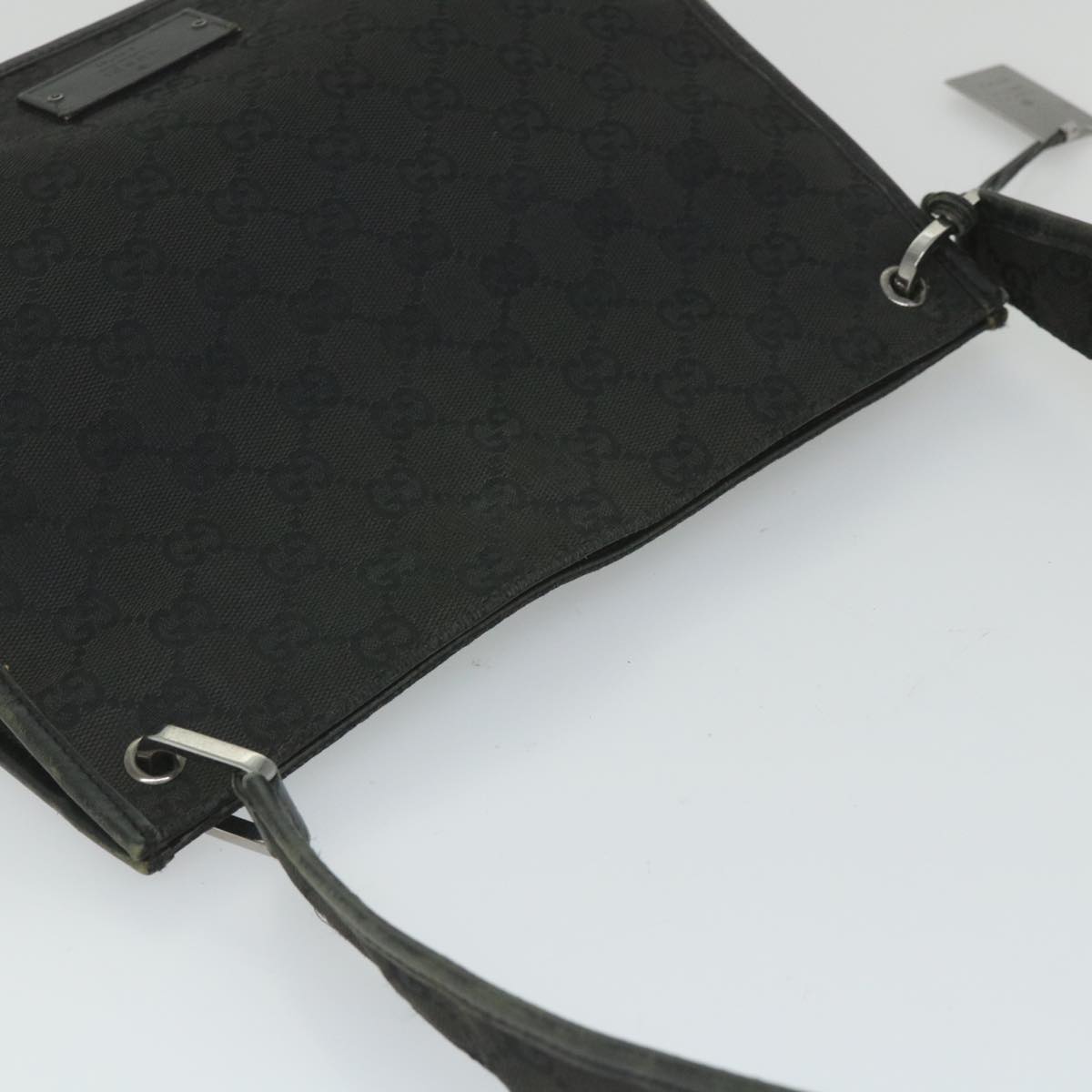 GUCCI GG Canvas Shoulder Bag Black 91762 58786