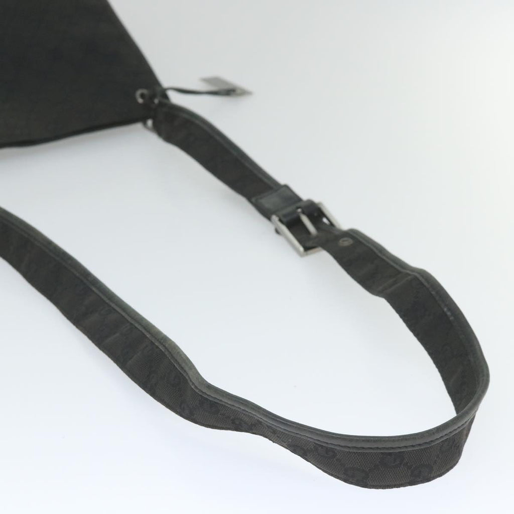 GUCCI GG Canvas Shoulder Bag Black 91762 58786