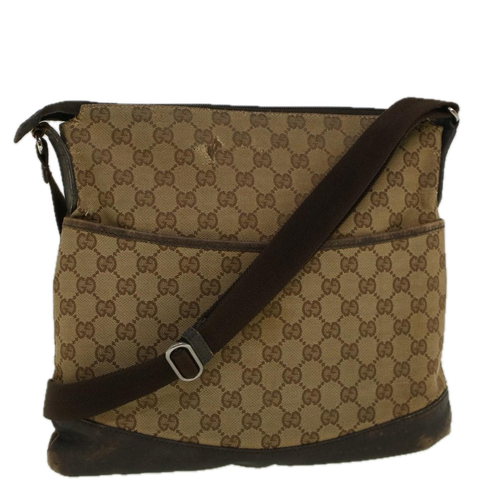 GUCCI GG Canvas Shoulder Bag Beige 145856 58787