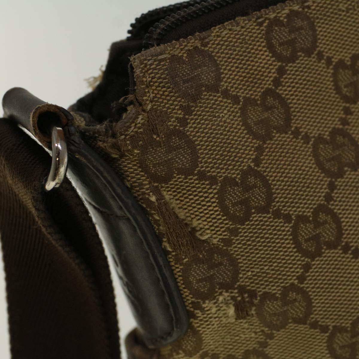 GUCCI GG Canvas Shoulder Bag Beige 145856 58787