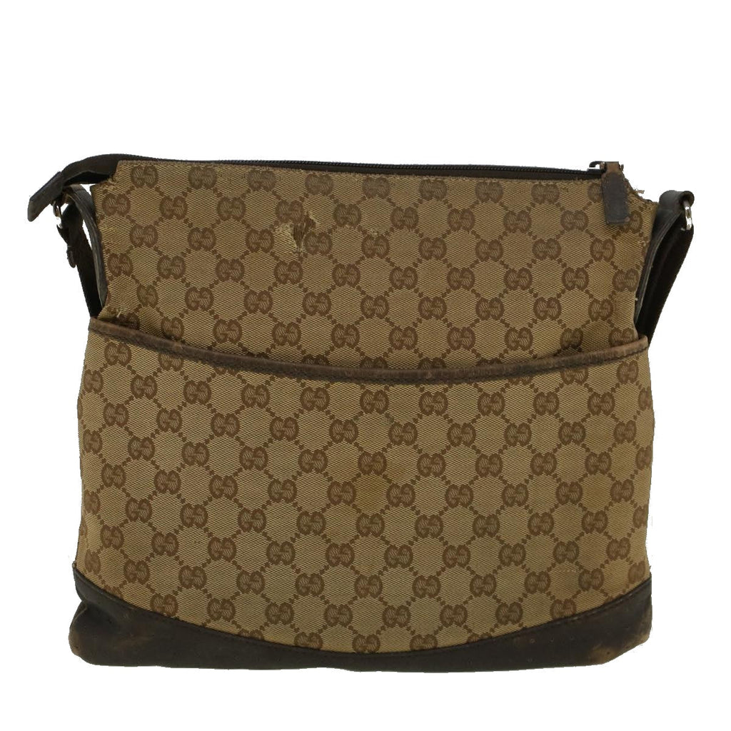 GUCCI GG Canvas Shoulder Bag Beige 145856 58787