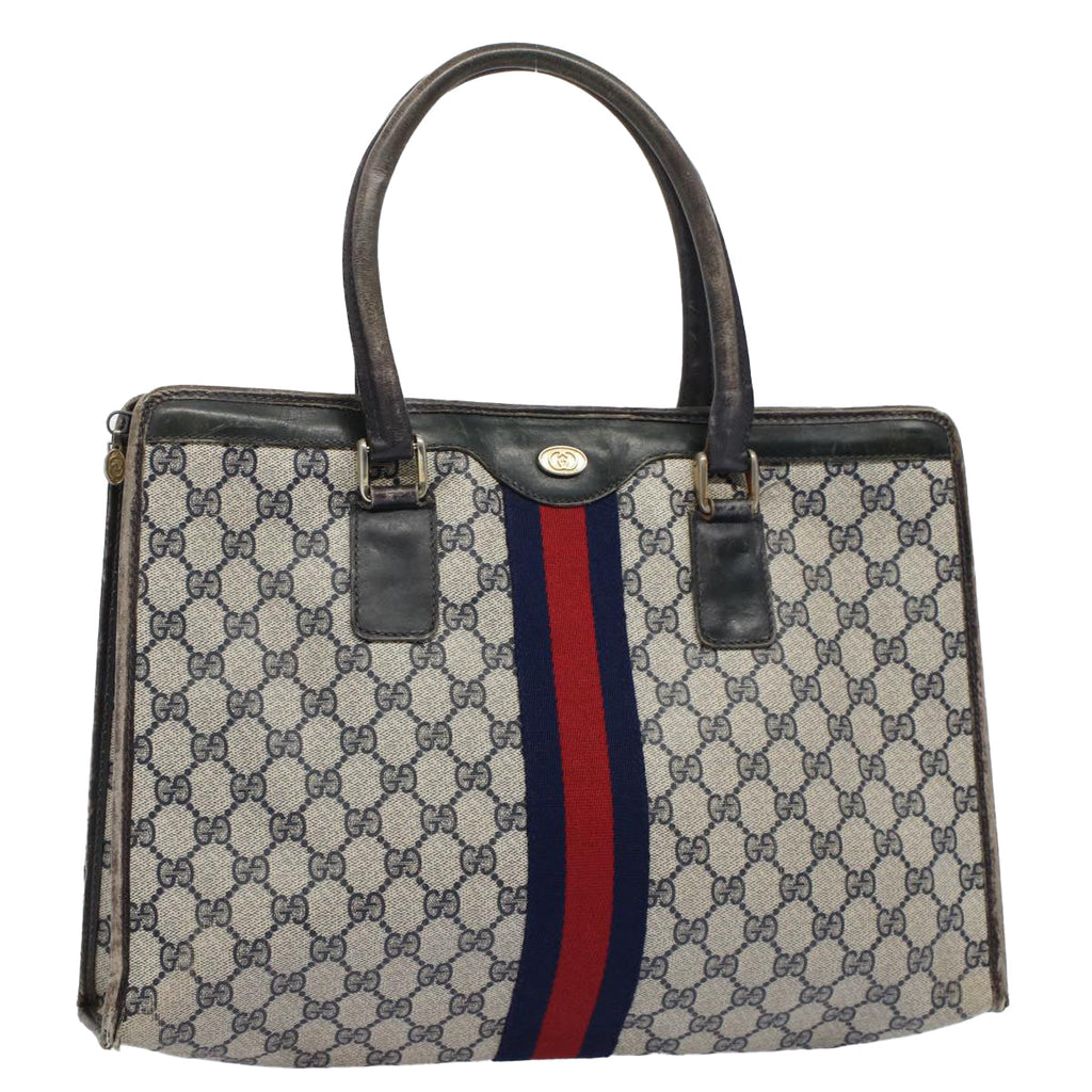 GUCCI GG Supreme Sherry Line Tote Bag Red Navy Gray 002 4083 39 58788
