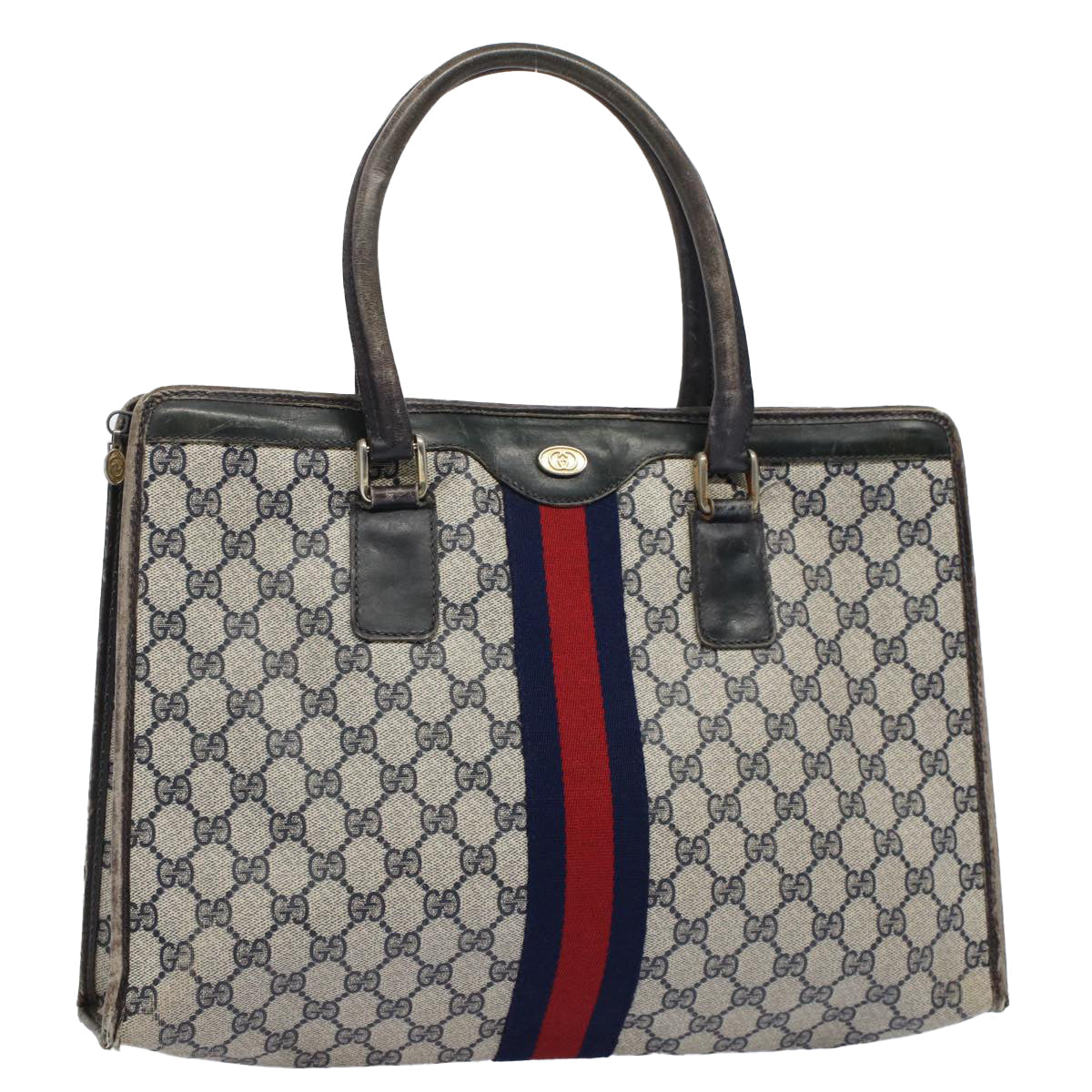 GUCCI GG Supreme Sherry Line Tote Bag Red Navy Gray 002 4083 39 58788