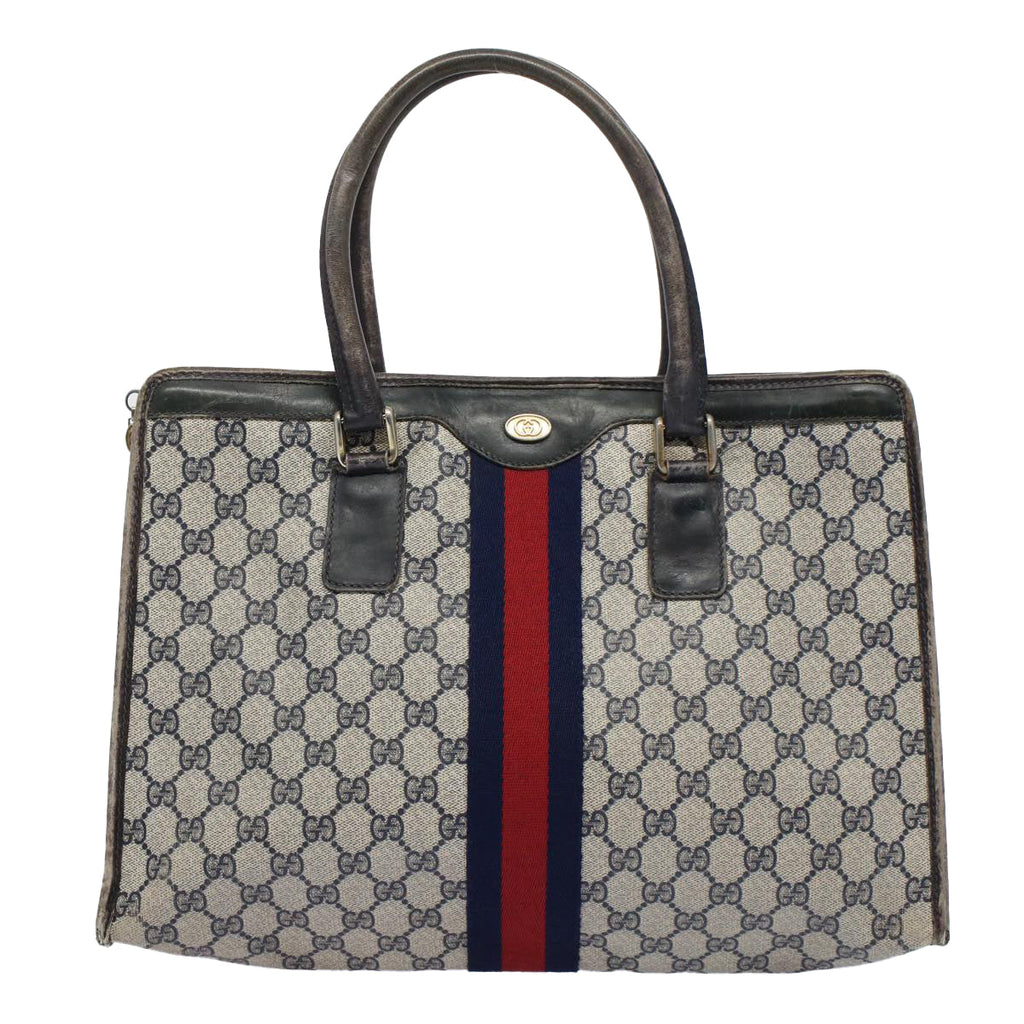 GUCCI GG Supreme Sherry Line Tote Bag Red Navy Gray 002 4083 39 58788