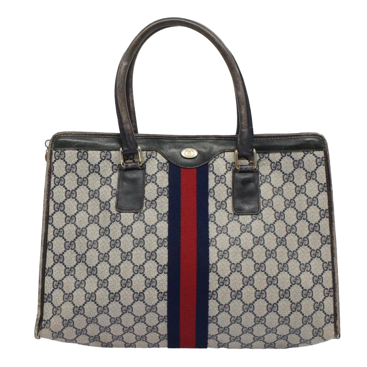 GUCCI GG Supreme Sherry Line Tote Bag Red Navy Gray 002 4083 39 58788