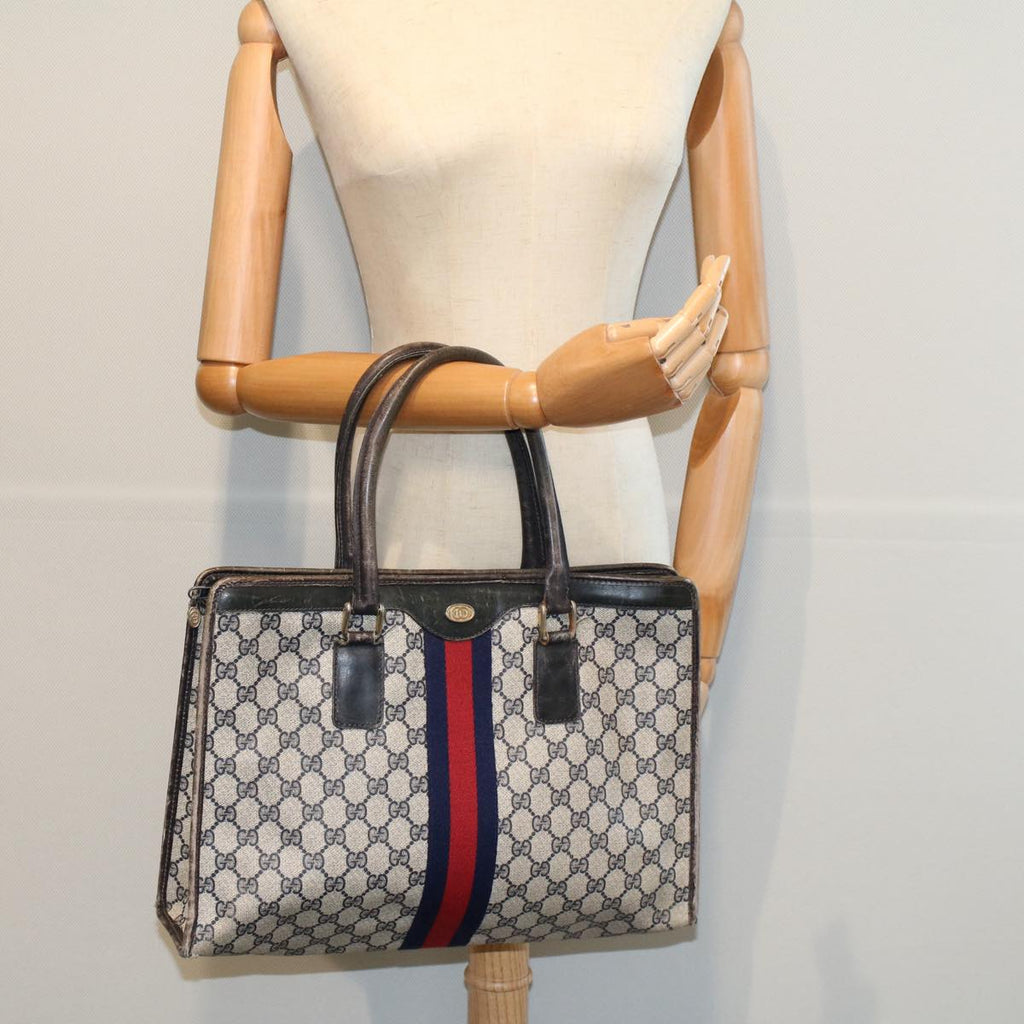 GUCCI GG Supreme Sherry Line Tote Bag Red Navy Gray 002 4083 39 58788