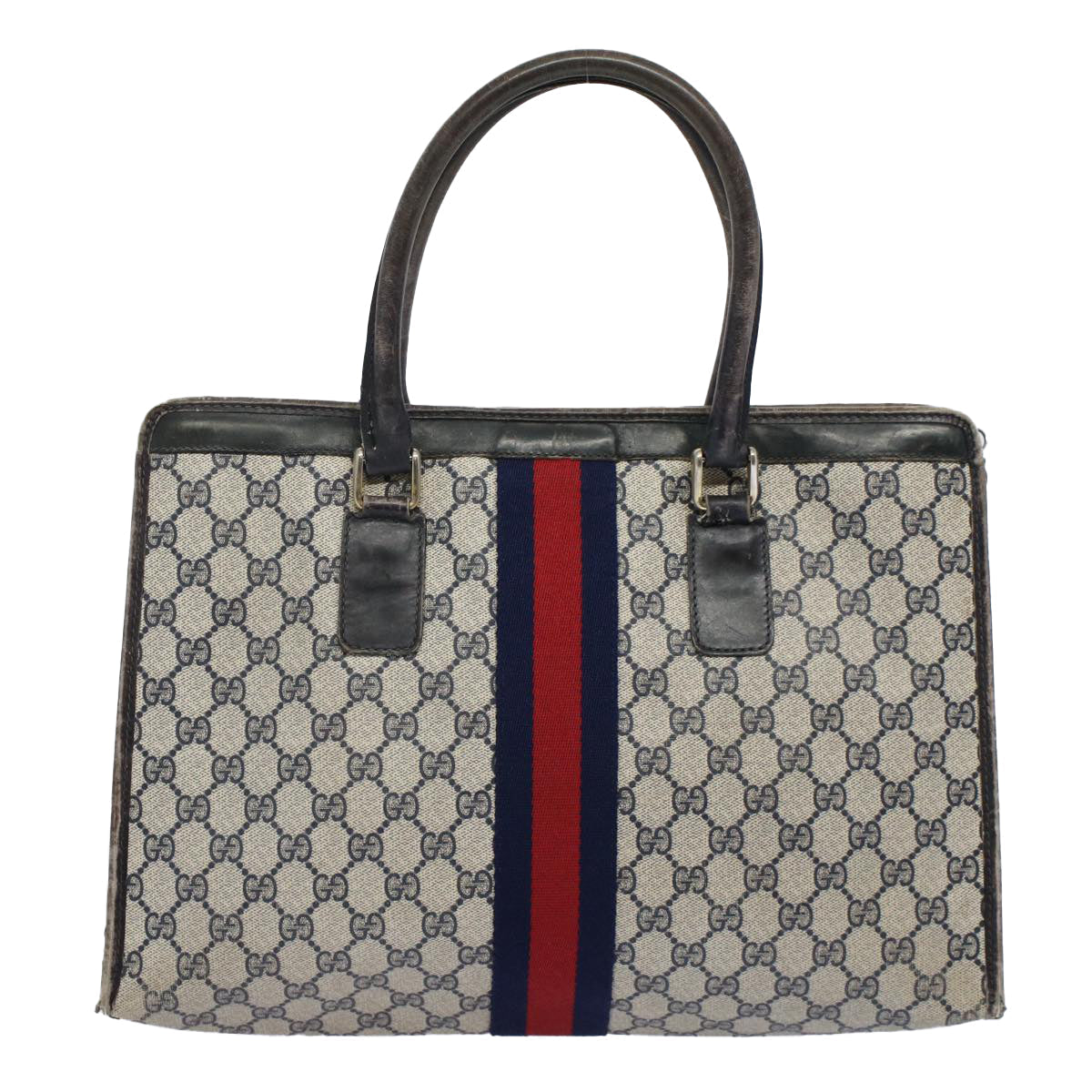 GUCCI GG Supreme Sherry Line Tote Bag Red Navy Gray 002 4083 39 58788