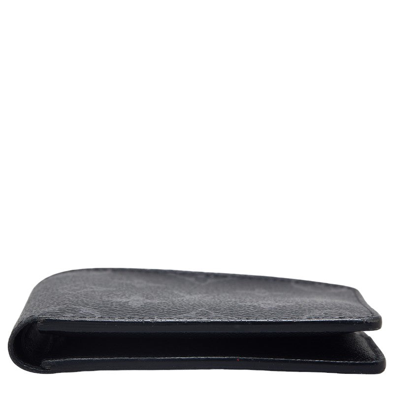 Louis Vuitton Monogram Eclipse Portefolio Slender Double Fold Wallet M62294 Black PVC Mens LOUIS VUITTON