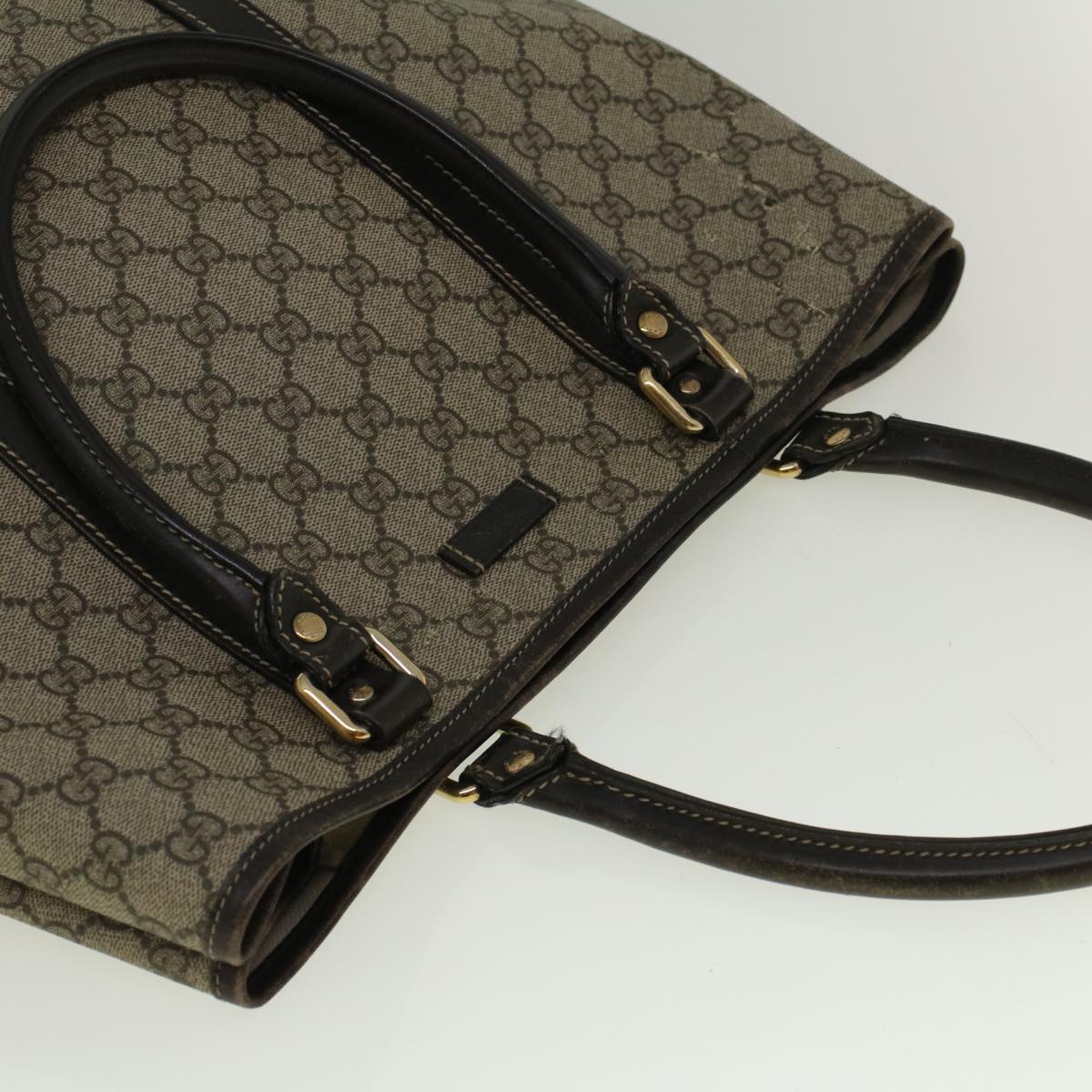 GUCCI GG Supreme Tote Bag PVC Leather Beige 223668 58795