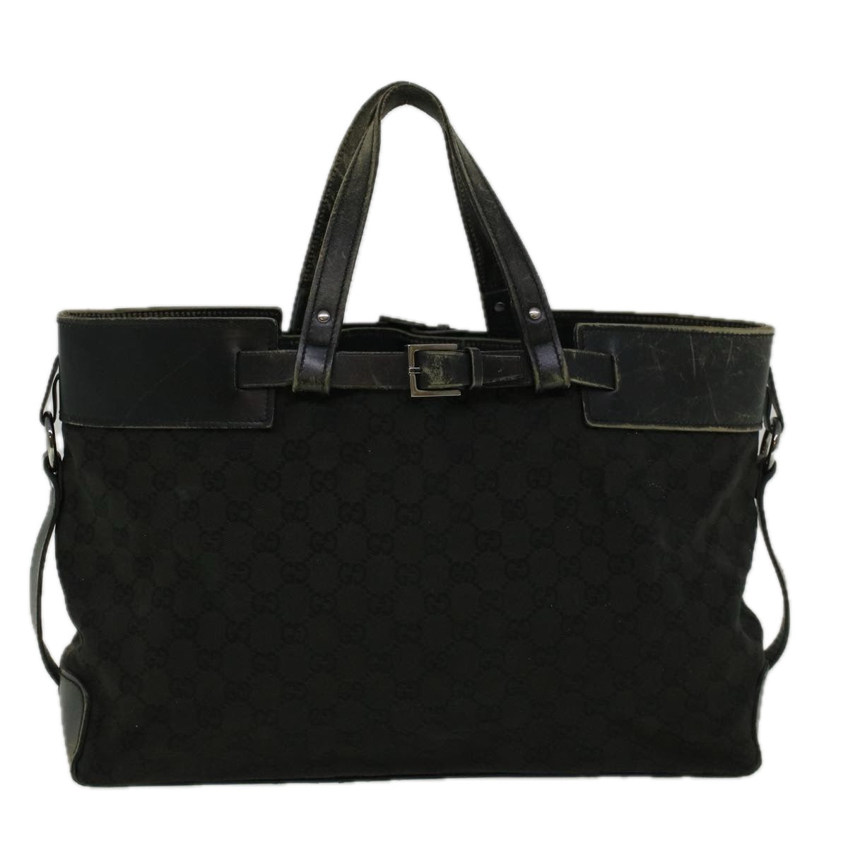 GUCCI GG Canvas Tote Bag Black 106251 58796