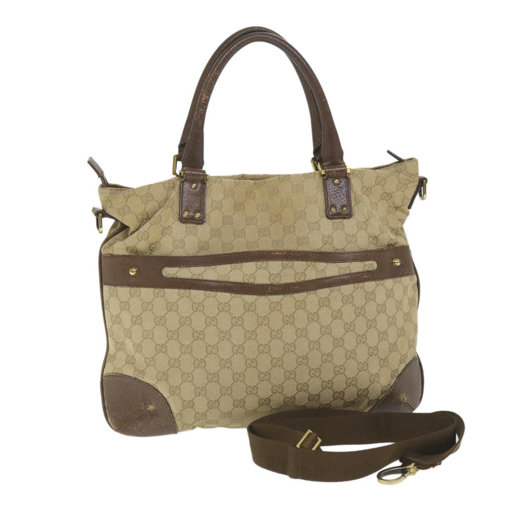 GUCCI GG Canvas Tote Bag 2way Beige 115525 203989 58799