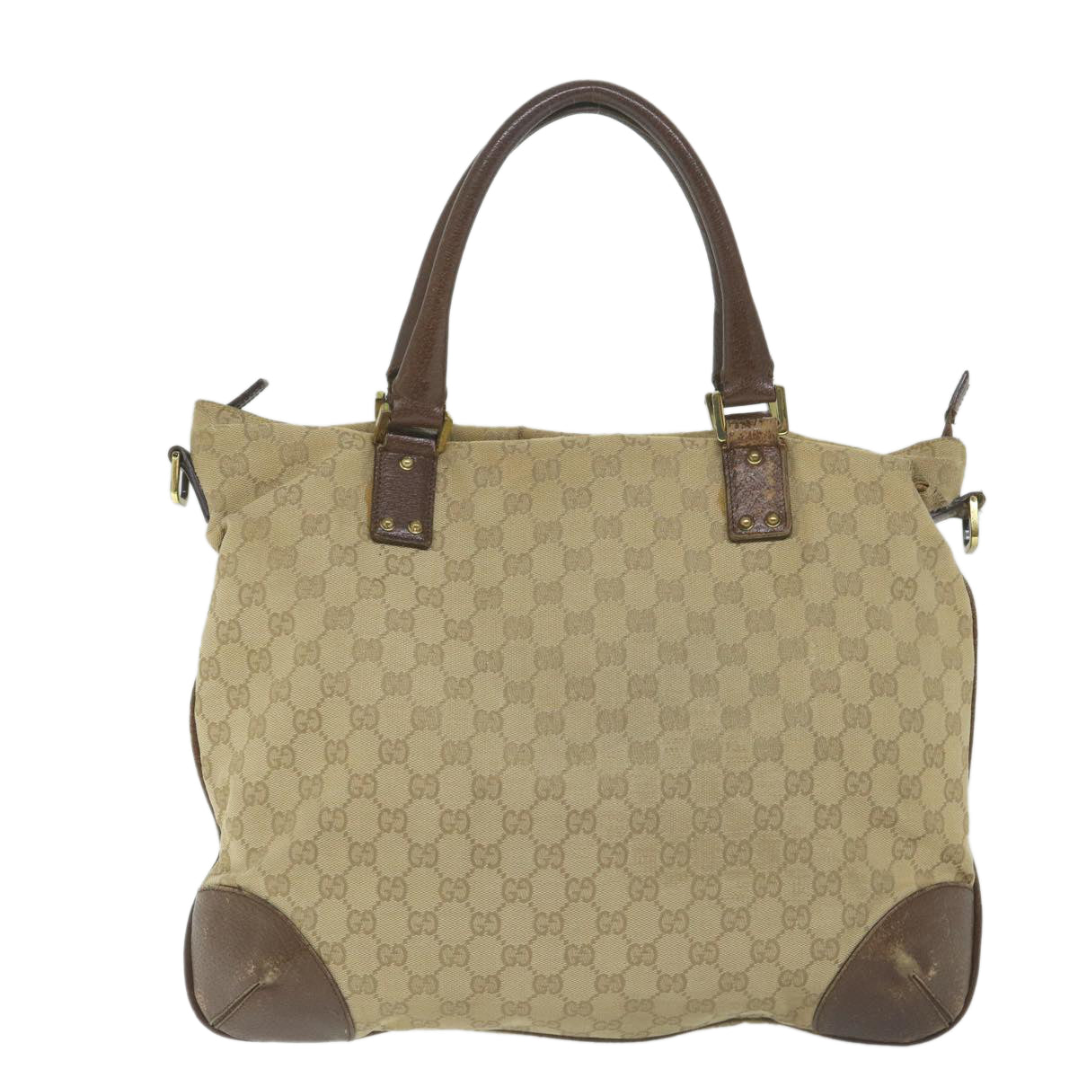 GUCCI GG Canvas Tote Bag 2way Beige 115525 203989 58799